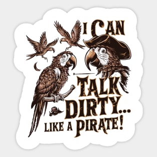 Talk like pirate cute parrot Sticker